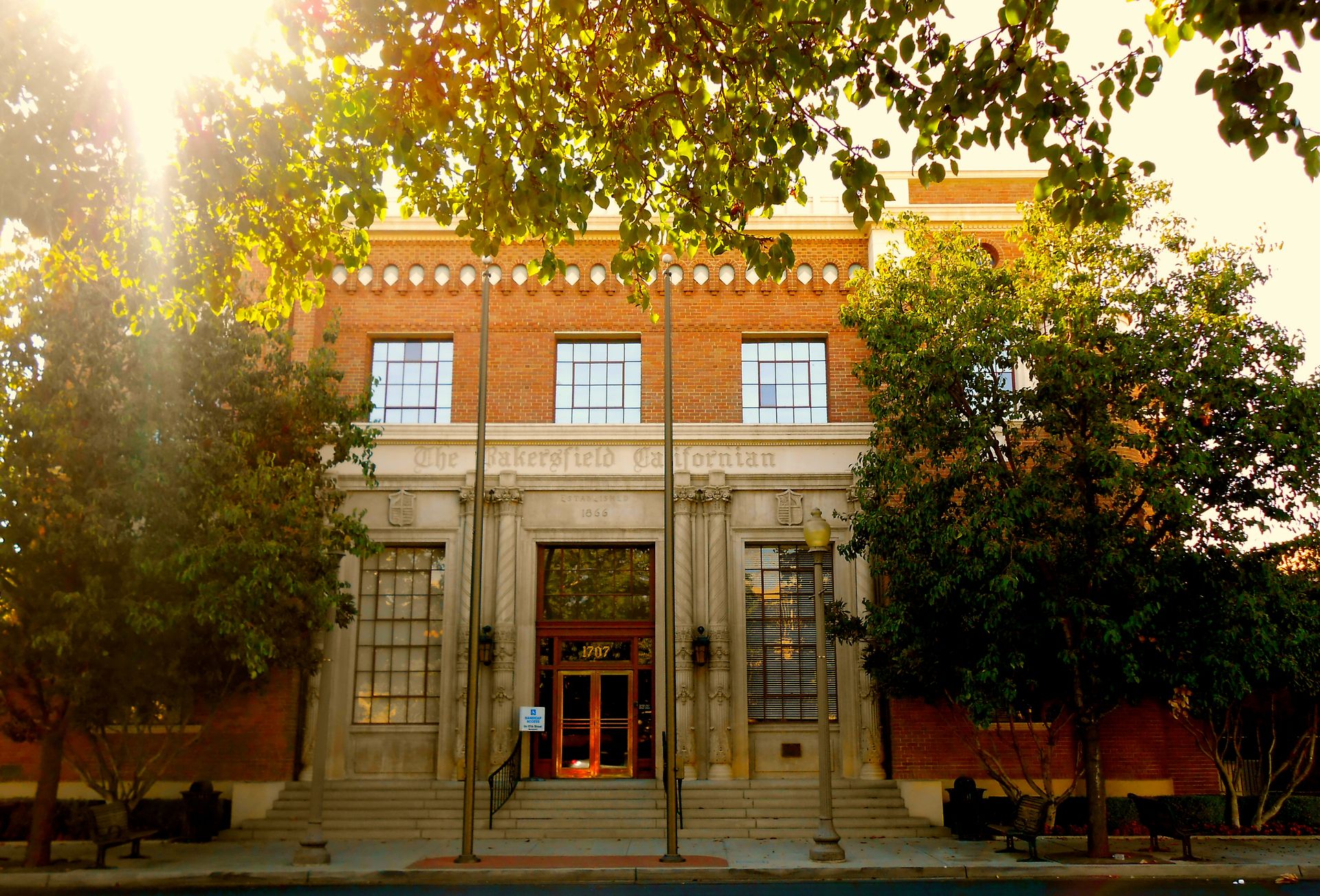 In front of Bakersfield Californian Building