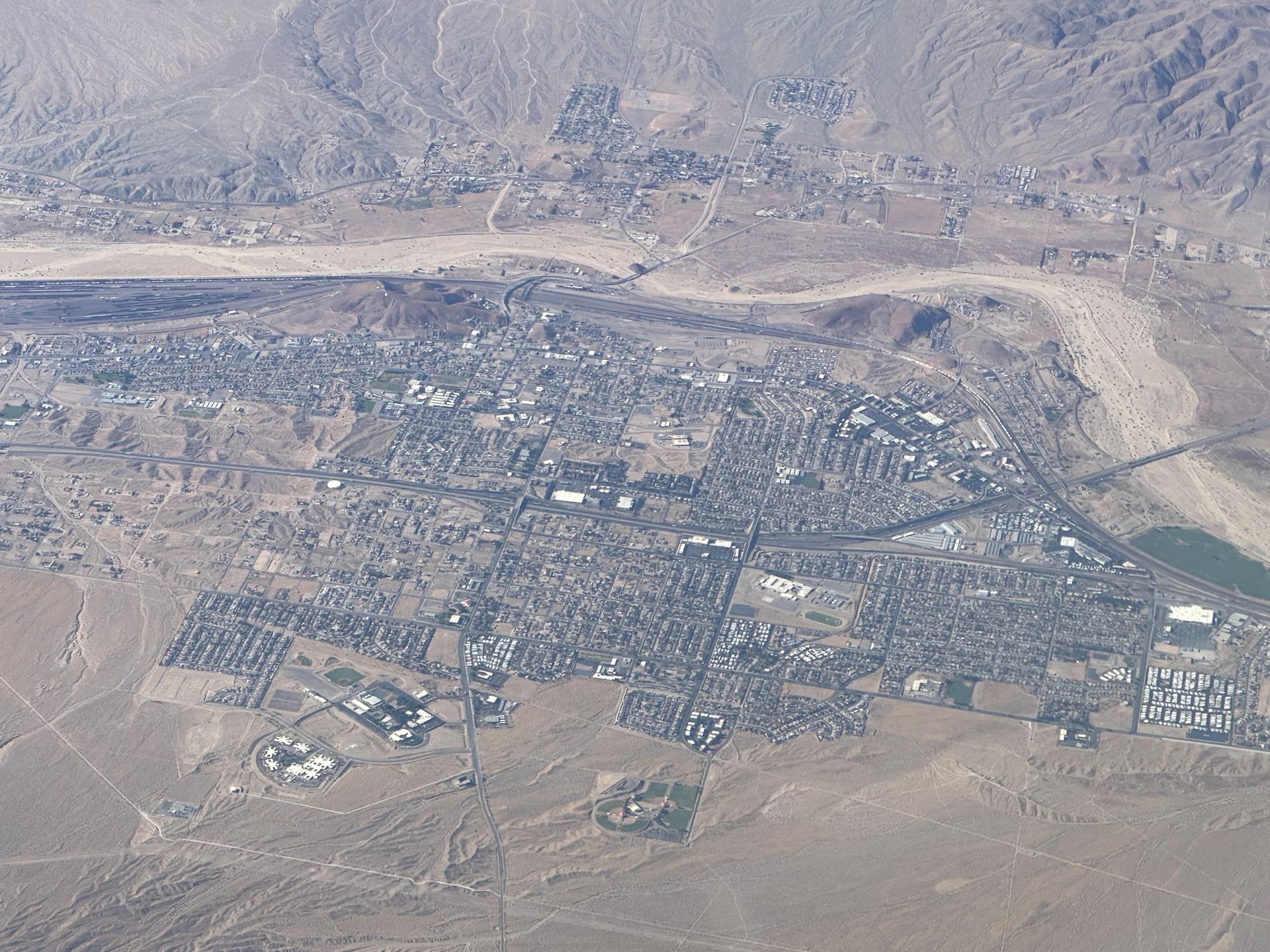 Aerial view of Barstow, California