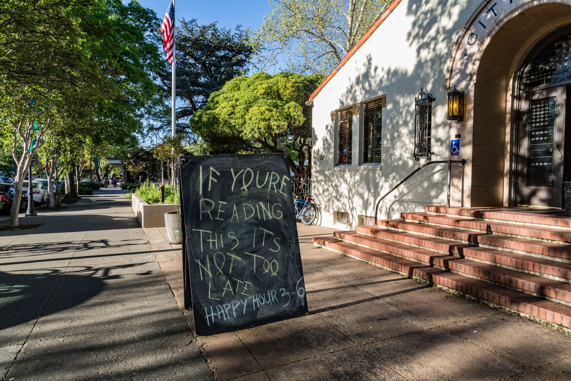 City Hall Tavern Sidewalk Sign - Davis, California - Drake Lyrics