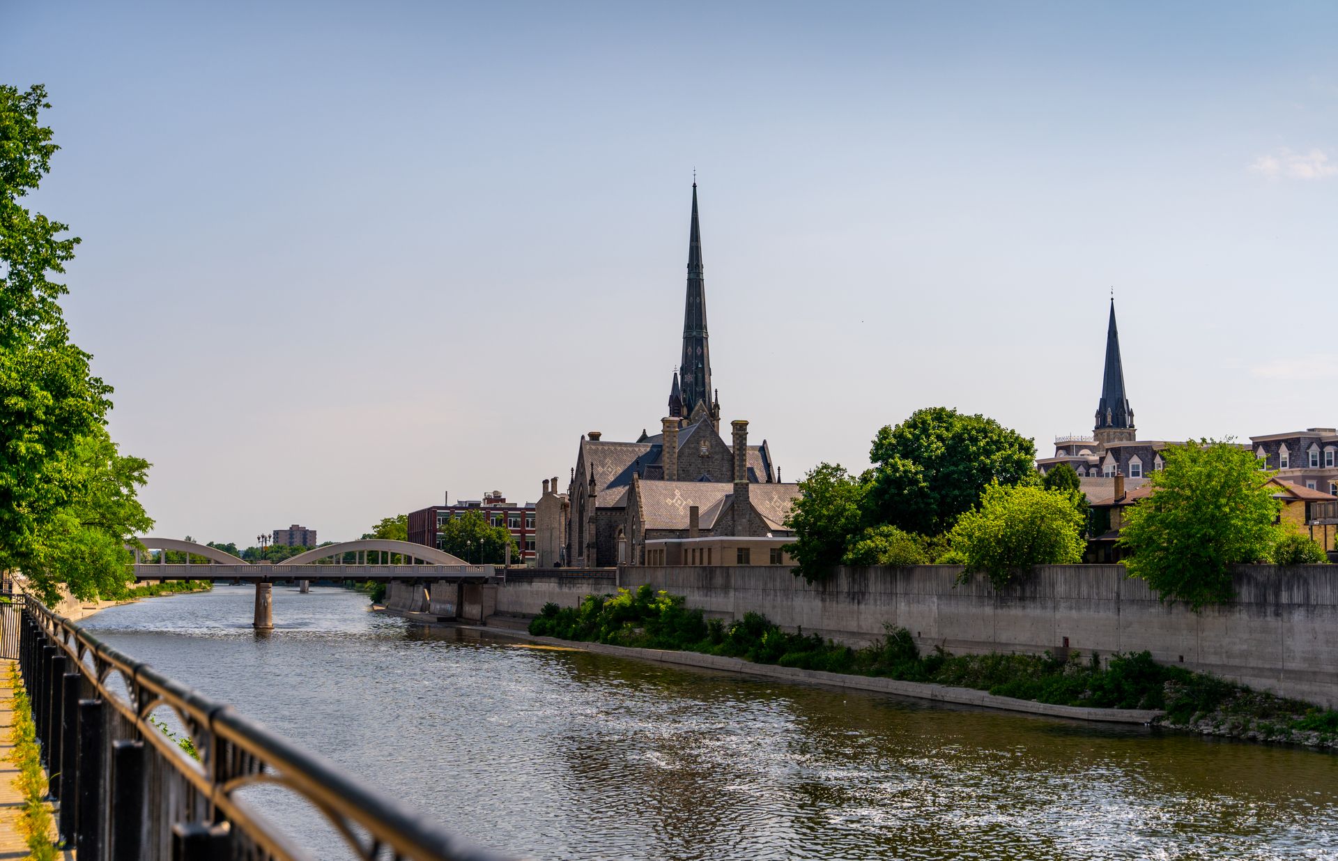 Central Presbyterian Church and Grand River (Galt, Ontario, Canada)