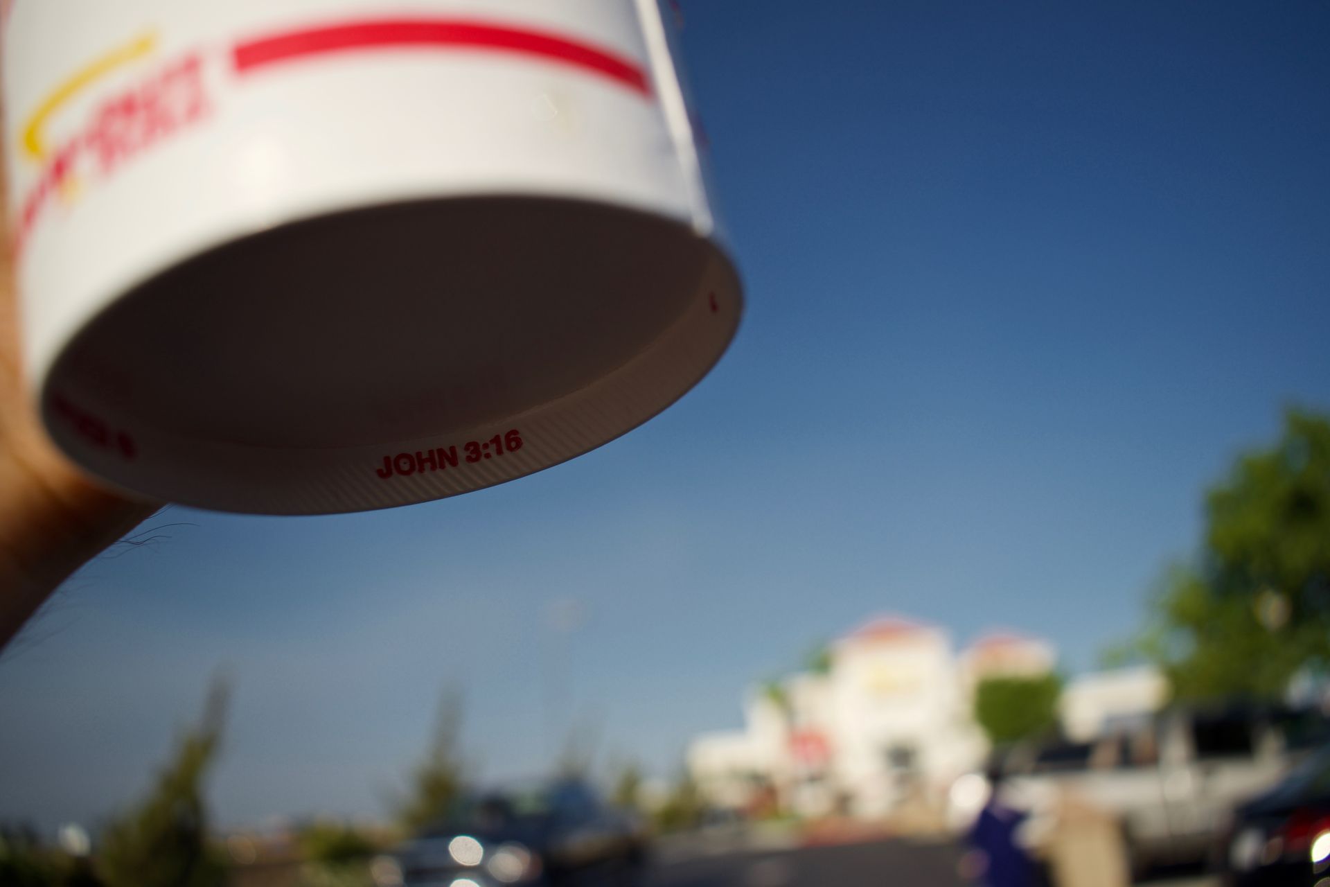 Enjoying a meal at In N Out in Gustine, California