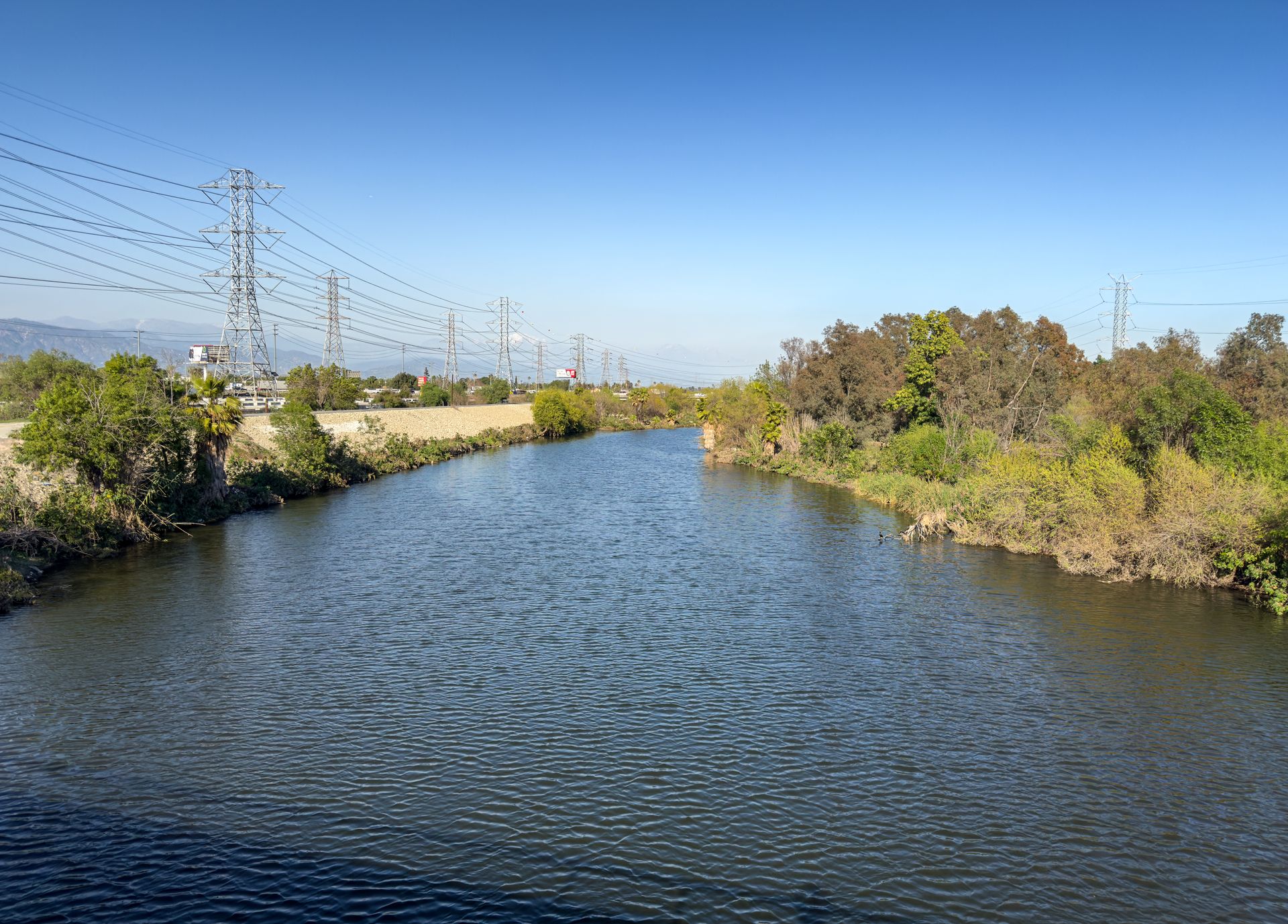 San Gabriel River from Peck Road Bridge, South El Monte & Industry, California