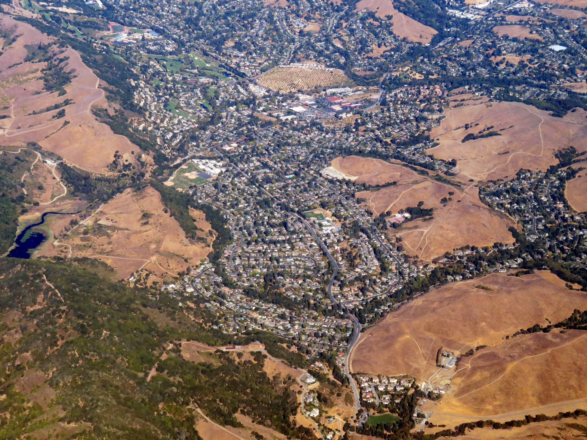 Aerial view of Moraga, California, October