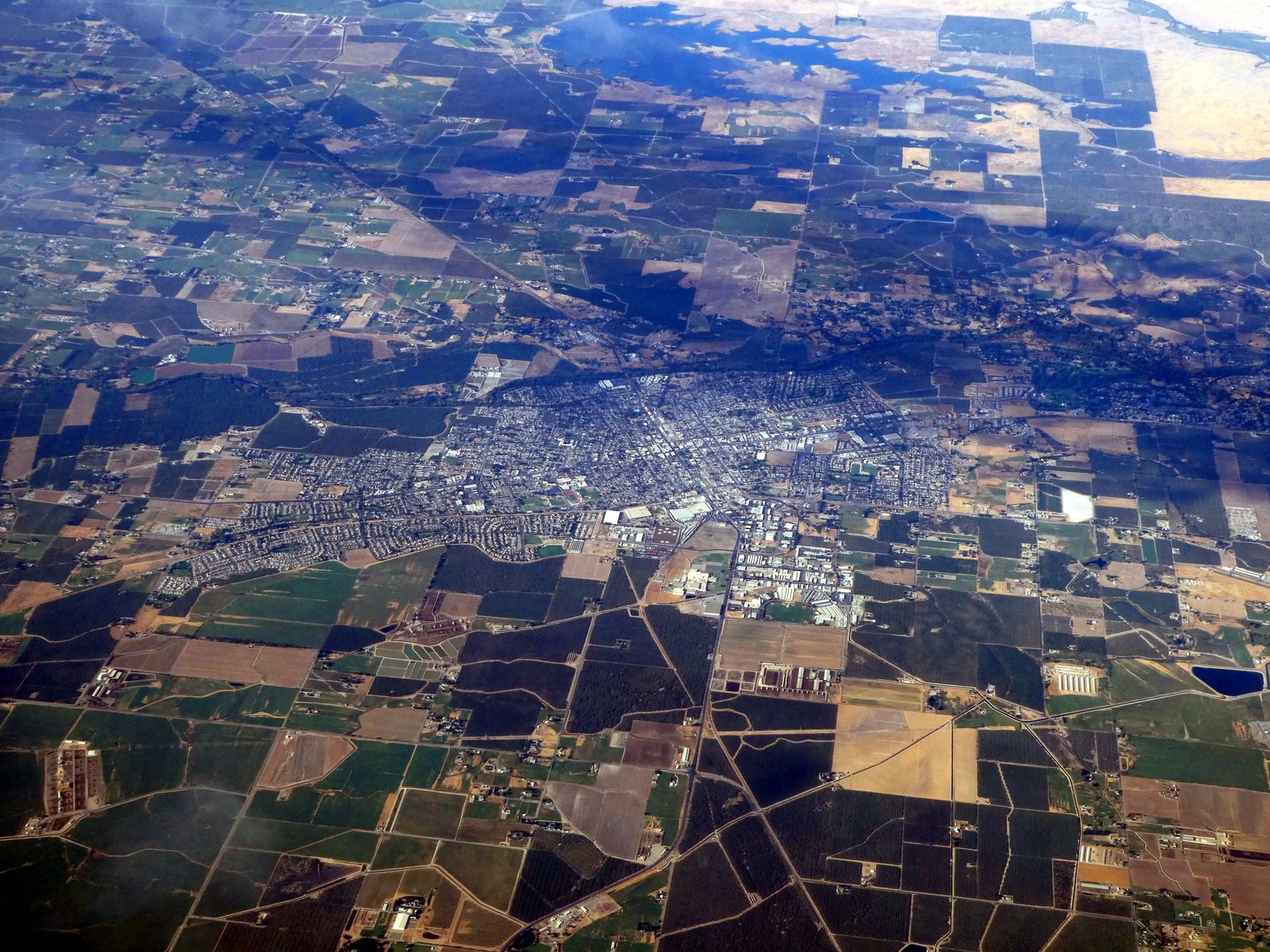 Aerial view of Oakdale, California, October