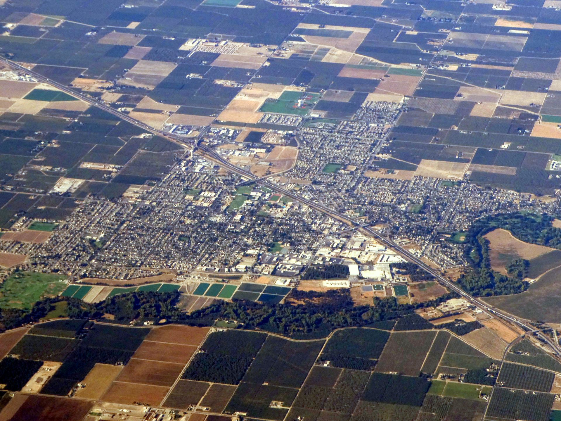 Aerial view of Ripon, California, October