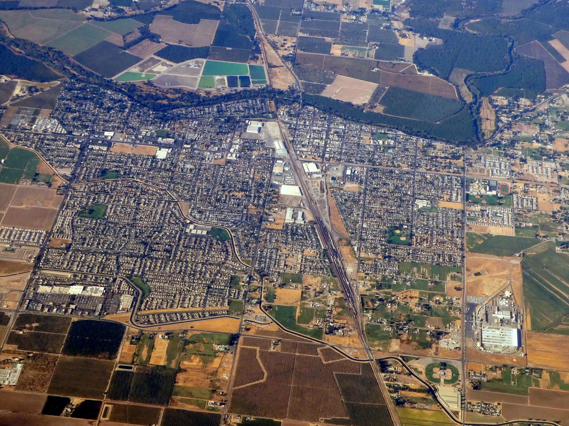 Aerial view of Riverbank, California, October
