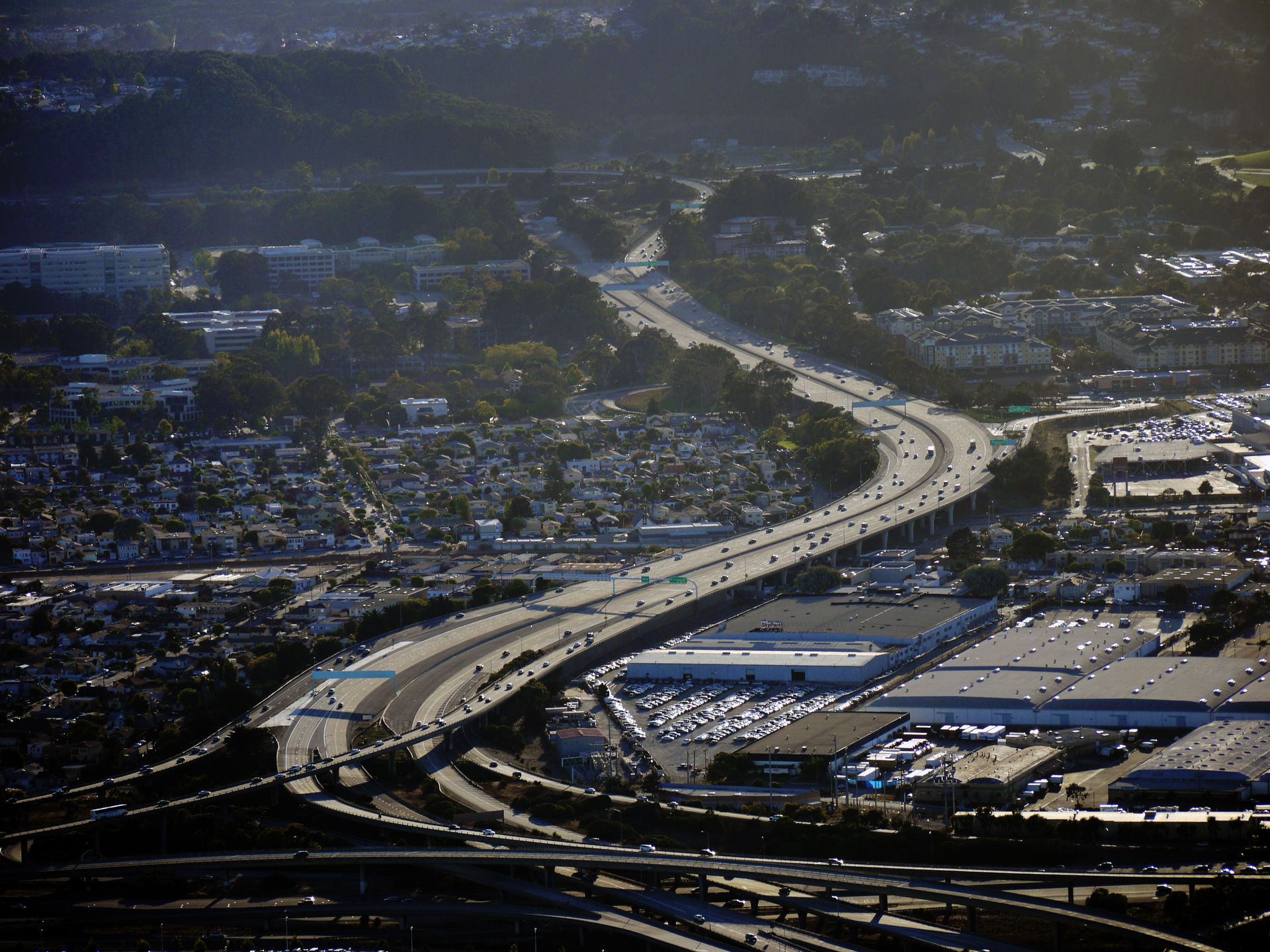Interstate 380 in San Bruno, California