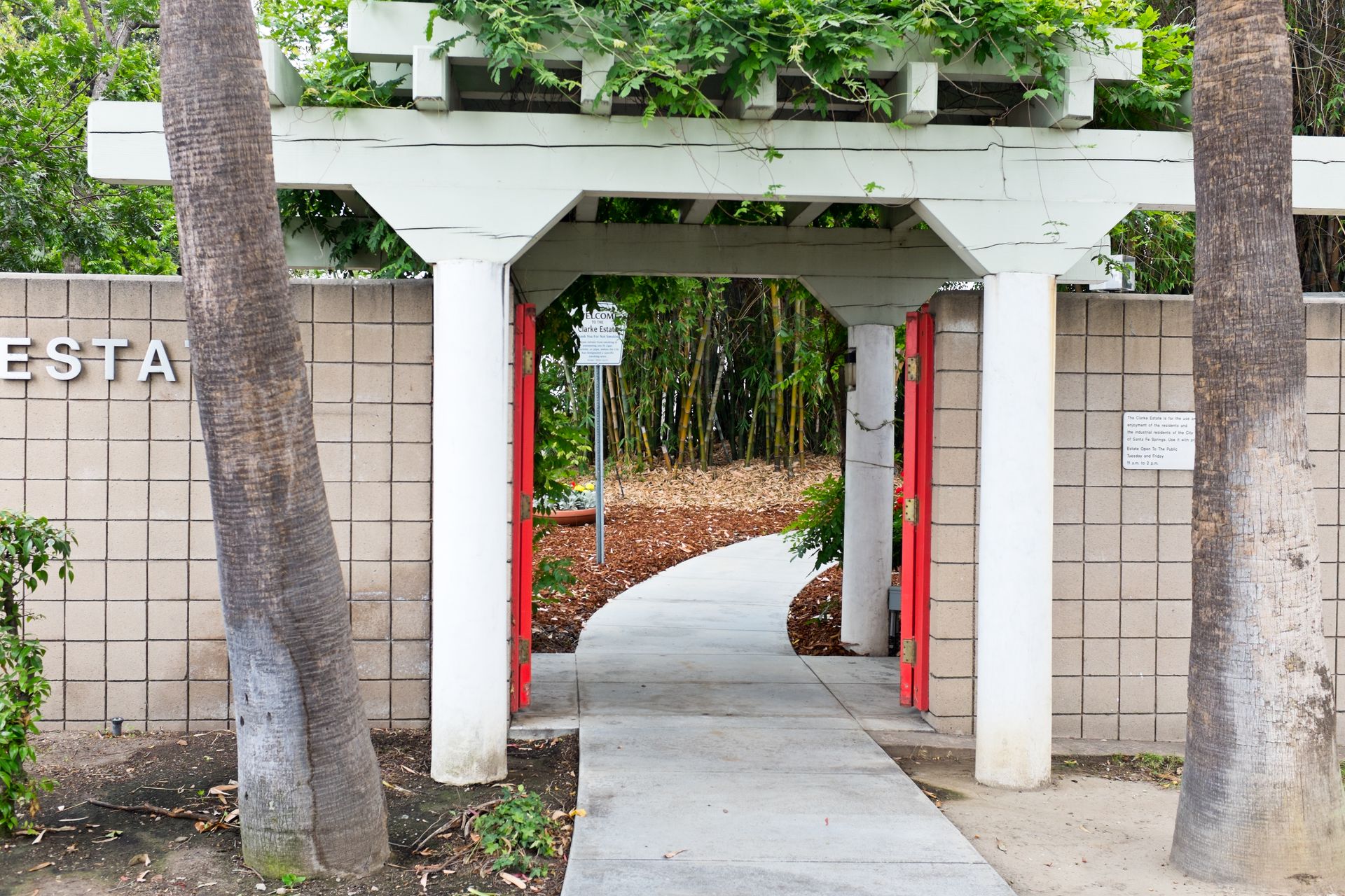 Clarke Estate Pedestrian Entrance in Santa fe Springs California