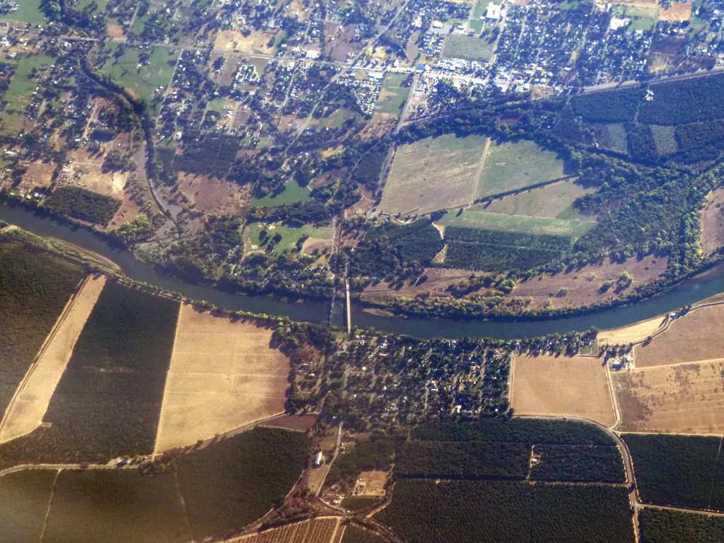 Aerial view of Tehama, California
