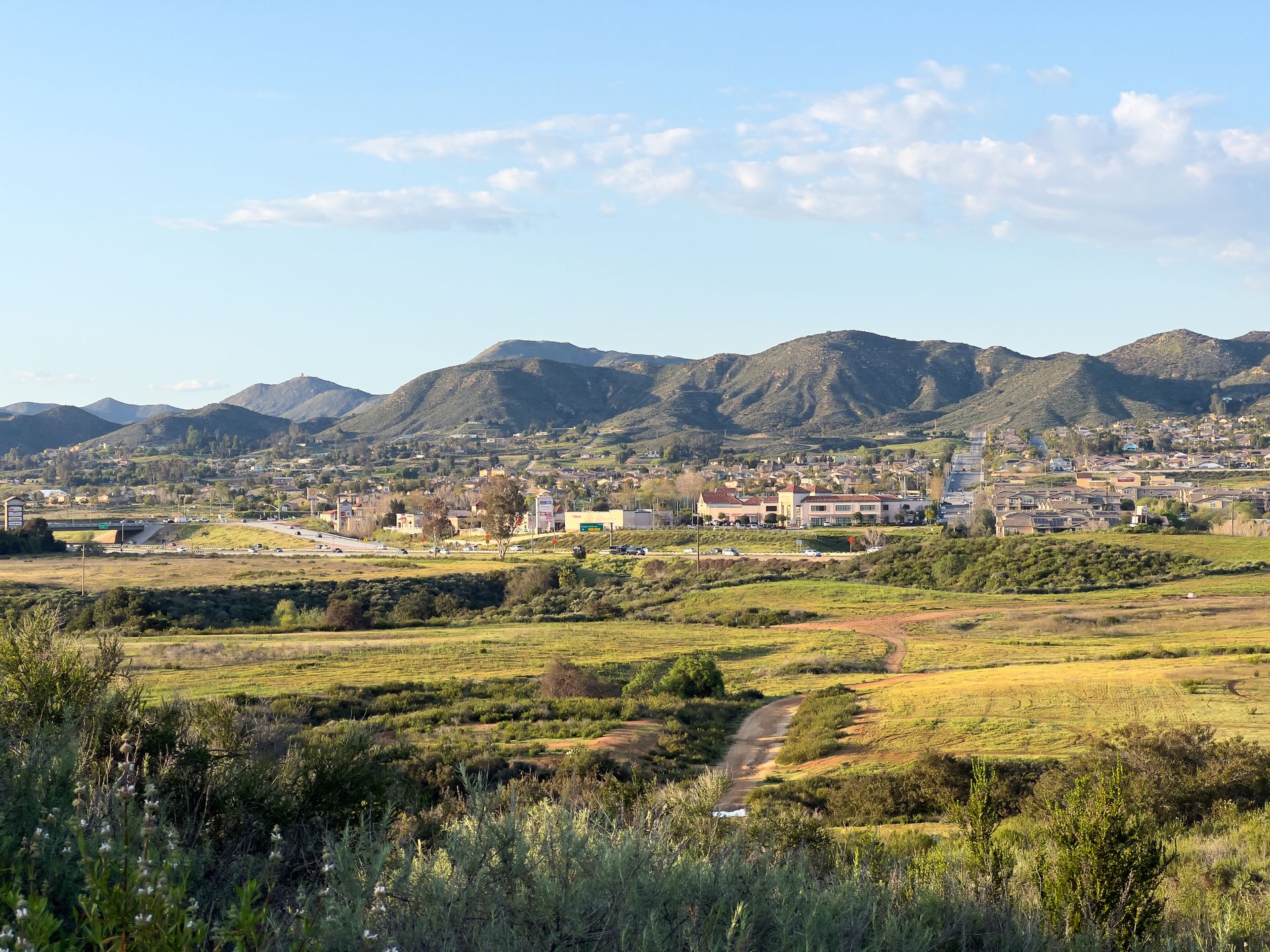 Looking east across I-15 at Wildomar, California