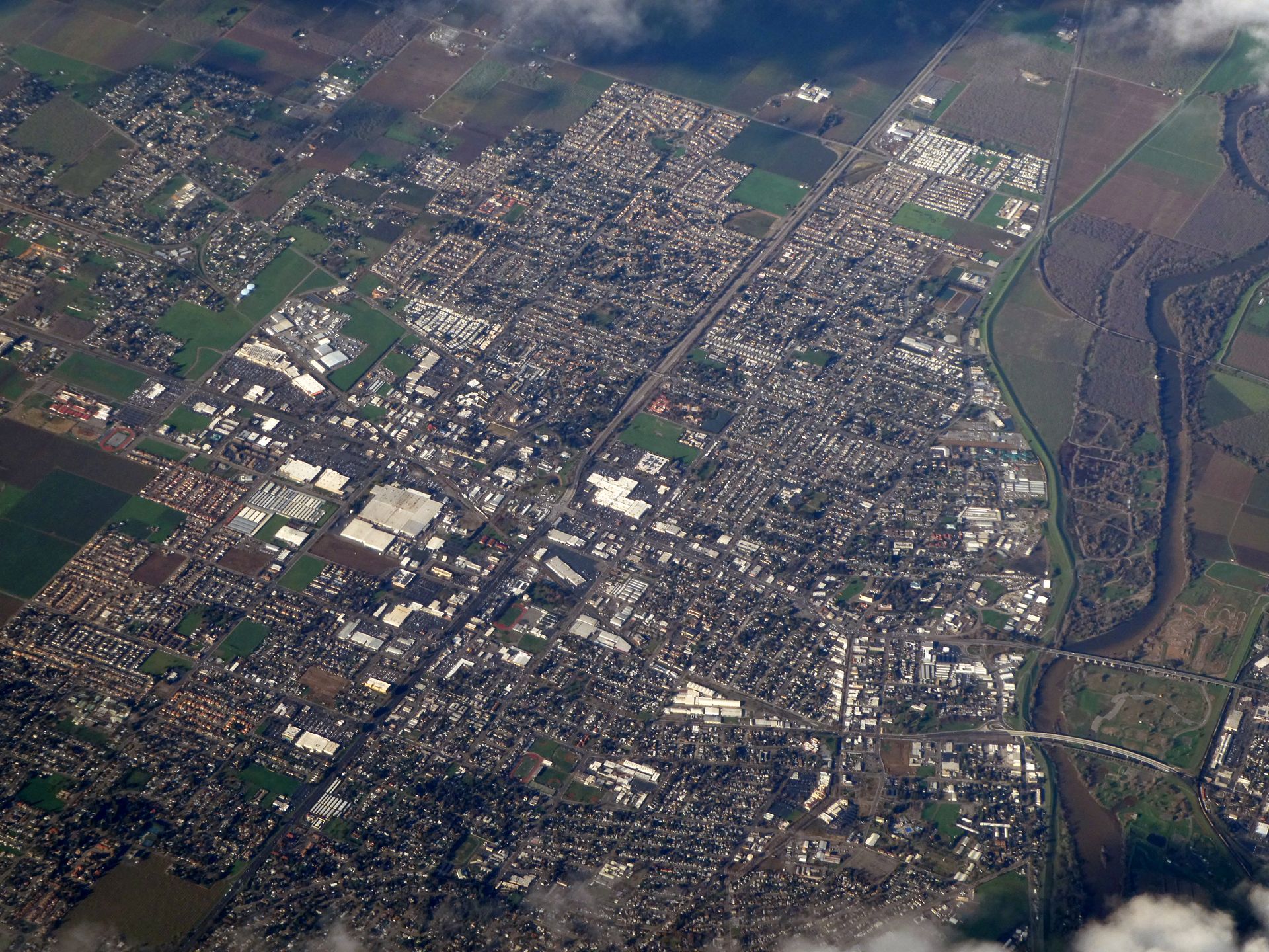 Aerial view of Yuba City, December